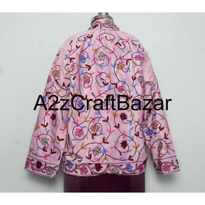 Chaqueta Boho Chic Hecha a Mano, 100% Algodón, Tejido de Punto, Patrón Floral Bordado, Ecológica, Transpirable, Rápida para el Invierno - Product Image 5