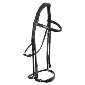 Brida de Cuero con Diseño de Cabeza de Caballo, Doble S, para un Solo Oído, Reforzada, Hecha a Mano, Estilo Occidental, con Breeches - Product Image 4