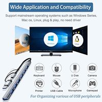 Hub USB 3,0 con 7 puertos, Hub USB C a USB 3,0 de aluminio para MacBook, Mac Pro Mini, iMac, PS4, PS5, Surface Pro, Flash Drive