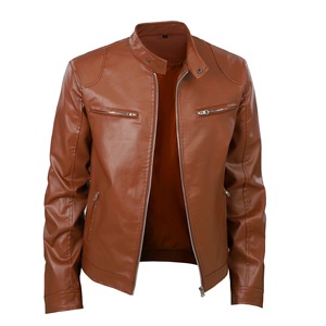 Chaqueta de cuero de talla grande de alta calidad para hombre, ropa de abrigo a prueba de viento con cierre de cremallera, transpirable, ropa de carreras para motocicleta - Product Image 5