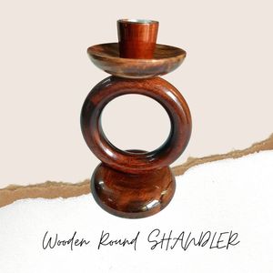 Mini Round Chandelier <b>Wooden</b> <b>Candle</b> Stand, Stylish <b>Wooden</b> box <b>Candle</b> Stand, <b>Wooden</b> <b>Pillar</b> <b>Candle</b> <b>Holder</b> - Product Image 2