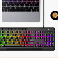 Clavier de jeu optique filaire KB-810, touches mécaniques, éclairage couleur, interface de type C, 3 touches pour ordinateurs de bureau, ordinateurs portables, Mac