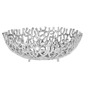 ชามอลูมิเนียมโลหะลายใบไม้ลายดอกไม้ทันสมัยชามตกแต่งที่เหมาะสำหรับงานแต่งงานกลางโต๊ะและตกแต่งบ้าน - Product Image 5