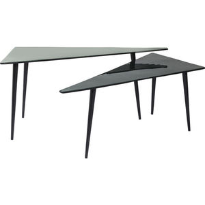 Le fer contemporain a niché des tables dans des revêtements multiples de couleur avec l'option supérieure en verre et en bois disponible dans la taille et les finitions faites sur commande. - Product Image 4