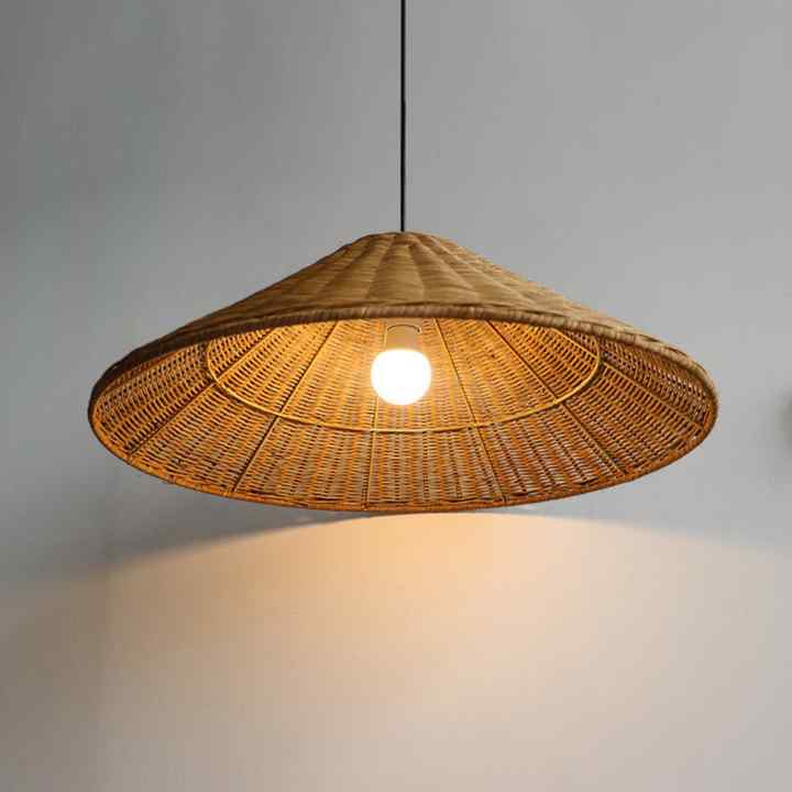 Vietnam Handmade Rattan Ceiling Light Natural Fiber Eco-Friendly Lighting for Cozy Modern Spaces