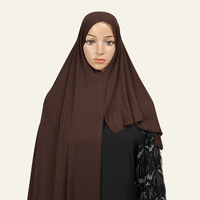 Nouveau Hijab Instantané en Jersey de Coton Doux à Double Boucle, Foulard Musulman, Voile Islamique, Hijab Instantané en Jersey