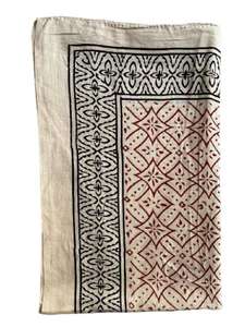 Couleur rouge Bagru Dabu fait à la main bloc imprimé 100% coton respirant poids léger sarongs, prix de gros pas cher taux paréos - Product Image 2