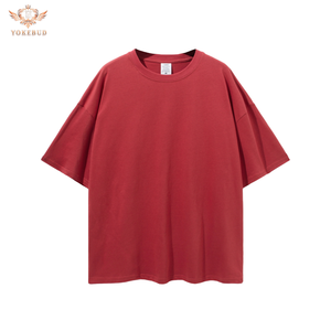 Vente en gros 100% pur coton O-cou T-Shirt surdimensionné lourd impression personnalisée mode décontracté à manches courtes grande taille respirant tricoté - Product Image 6