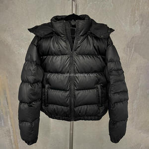 Manteau en duvet d'hiver Veste en duvet pour hommes Streetwear Vestes en duvet en cuir PU de haute qualité, imperméables et chaudes - Product Image 6