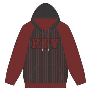 DST Delta Black Body Maroon Raglan Pinstripes Hoodie Cotton Blend Greek Sorority Apparel HBCU Soror Hoodie Clothing - Product Image 2