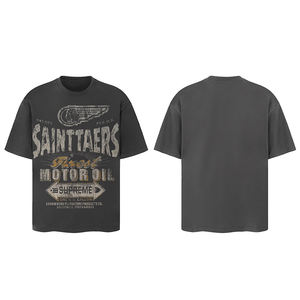 Personnalisé de haute qualité lourd 100% coton décontracté Vintage surdimensionné T-shirts à manches longues motif Design court personnalisable - Product Image 4