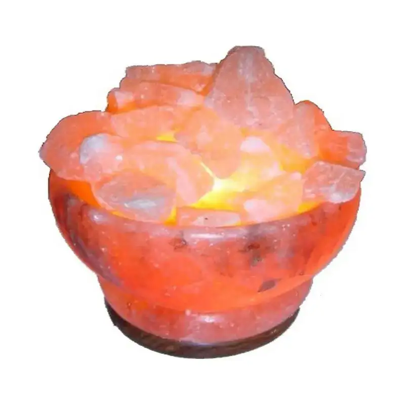 100% Natural Himalayan Pink Salt 1 Himalayan Salt Natural Crystal Rock Tea Lamp Fire Bowl com bola redonda