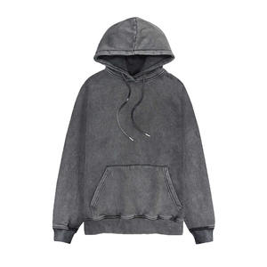 Sweat à capuche délavé à l'acide pour hommes à taux chaud 100% coton de qualité supérieure brodé motif solide hiver essentiel disponible prix de gros - Product Image 1