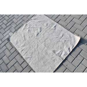 พรมตุรกีโบราณคลาสสิกที่ทันสมัย3.8 x 3.2ft สีเทาผ้าขนสัตว์ผ้ากำมะหยี่พรมเย็บปะติดปะต่อกันด้านหลังยางสำหรับห้องนั่งเล่นห้องโถง - Product Image 2