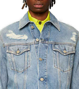 Veste en jean personnalisée pour homme – Tendance automne, style décontracté, col montant - Product Image 6