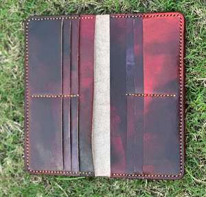 Cartera de piel de vaca Biofold de cuero Vag-Tan hecha a mano para hombre, regalo de moda de calidad superior, monedero teñido a mano - Product Image 1