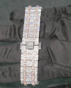 Reloj de Lujo con Diamantes de Moissanita y Cuarzo, con Correa de Acero Inoxidable, Reloj Personalizado para Hombre - Product Image 5