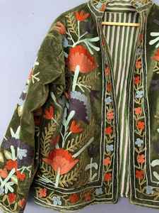 Best Selling Custom Bohemian Suzani Embroidered Jacket for Women Traditional Handmade Uzbek <b>Coat</b> Available at Attractive Price - Product Image 4