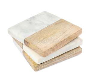 Espacios en blanco de sublimación personalizados, posavasos sin mármol de madera de acacia, posavasos cuadrados redondos de madera y piedra de mármol, posavasos de nogal - Product Image 4