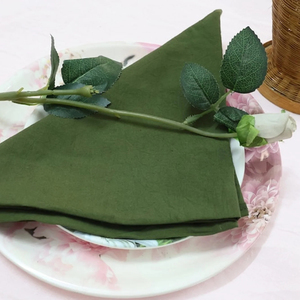 Serviettes en coton ramolli vert mousse faites à la main moderne pur lavé nappe écologique lavé à la pierre réutilisable pour mariage - Product Image 1