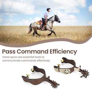 Venta al por mayor de material de latón, espuelas ecuestres para caballos, accesorios esenciales para montar a caballo - Product Image 5