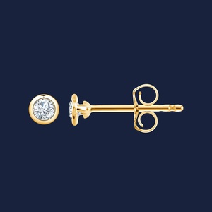 Boucles d'oreilles compactes à sertir avec diamants de taille moyenne, dotées de diamants ronds de laboratoire GH-SI 0,18 carat en or massif 14 carats, produit authentique - Product Image 3