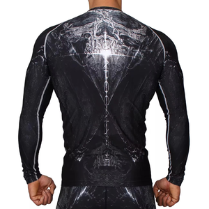 OEM ODM Mens Rash Guard Men Sublimation <b>Printed</b> Spandex Bjj Rash Guard Gym <b>Surfing</b> Diving Rashguard Compression Shirts MMA Shirt - Product Image 6