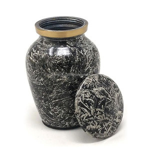 Urna Funeraria de Aluminio Estilo Americano, Biodegradable, Personalizada, con Acabado de Mármol, para Cenizas de Adultos, 200-220 Pulgadas Cúbicas - Product Image 1