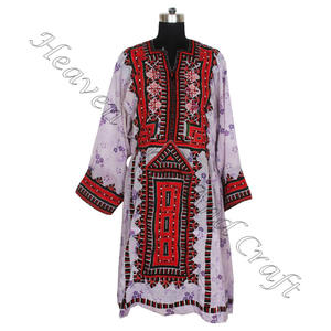 BDR080 Vintage Long Balochi Veste-Coton/Soie Balochi Robe Vintage Bohème Du Fournisseur Indien Vintage Broderie À La Main - Product Image 3