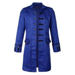 Abrigo gótico de tela pesada para hombre con costuras decorativas, botones de metal y ajuste a medida para ocasiones especiales y eventos de invierno - Product Image 3