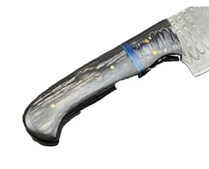 มีดเชฟดามัสกัสทำมือด้ามไม้มีดเชฟครัวคมพร้อมปลอกหนังดีไซน์ใหม่ออกแบบได้ตามต้องการ - Product Image 4