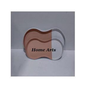 <b>Stainless</b> <b>Steel</b> Hammered Dessert <b>Tray</b> With Resin Handles Set of 2 Different Sizes Dessert Serving <b>Tray</b> At Best Price - Product Image 5