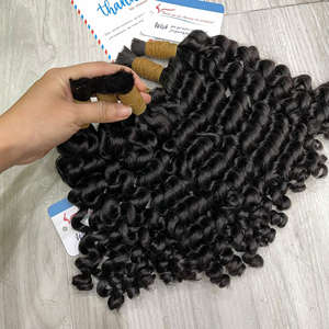 Must Have Premium Quality Steam <b>Curly</b> Human <b>Hair</b> Bulk <b>Hair</b> Single Donor Virgin <b>Hair</b> Bundles Raw Vietnamese <b>Hair</b> - Product Image 1