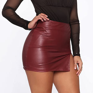 Premium Quality New Custom Fashion Women's <b>Skirts</b> <b>Mini</b> Zipper Design Cowhide Genuine <b>Leather</b> <b>Skirt</b> for Women - Product Image 2