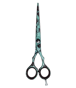 Ciseaux de coiffeur en acier inoxydable enduits de papier personnalisés ciseaux de coiffure pointus avec repose-doigt réglable en argent - Product Image 4