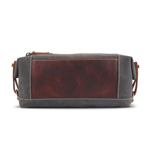 Canvas <b>Makeup</b> Bag With Red Panel Zipper Closure Medium Size Multi Function Cosmetic <b>Case</b> For Travel And Daily Use - Product Image 5