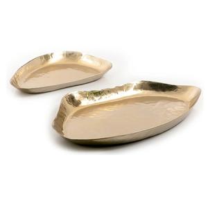 Bandeja de Servicio Ovalada de Metal de Estilo Lujoso y Ecológico, Accesorios para Catering, para Servir Comida, Desayuno, Platos Decorativos - Product Image 3