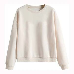 Wholesale Blank Fleece <b>Crewneck</b> Hoodies Women's Cotton Polyester Winter Front Customized Fabric Hip Hop Style Sweatshirts for - Product Image 1