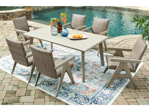 <b>Dining</b> <b>Table</b> Set Wood Garden Chairs Modern Comfortable Sturdy Farmhouse Courtyard Living Room Outdoor Park Hotel Villa Apartment - Product Image 2