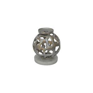 Candelabros Vintage de Latón Macizo para Decoración del Hogar con Acabado Plateado, Diseño de Pilar, Portavelas - Product Image 2