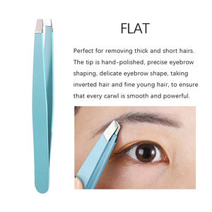 Juego de pinzas para cejas puntiagudas amarillas, 4 Uds., logotipo personalizado de acero inoxidable de alta calidad para cabello encarnado y mejor depilación - Product Image 2