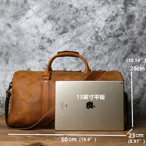 Bolsa de lona de cuero genuino con estilo Unisex, cabina grande, viajes de gimnasio de lujo, la última bolsa de lona de viaje de cuero Unisex, venta a precio bajo - Product Image 4