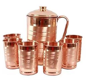 Fresh Arrivals and Top Trendy Design Copper <b>Jug</b> and Glass Set With Hammered Design With Shiny Polished Mostly Use in Home Hotels - Product Image 5