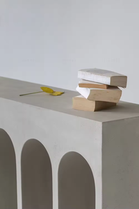 Table console minimaliste moderne Wabi Sabi légère en béton de style japonais Meubles Table à manger en bois massif pour la maison ou l'hôtel - Product Image 3