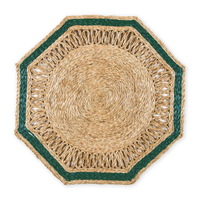 Set de table octogonal en jonc de mer naturel écologique de haute qualité, tissé à la main, style européen, taille personnalisée, pour la maison, l'hôtel, la cuisine