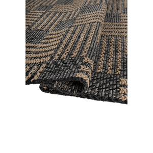 พรมปูพื้นลายเรขาคณิต Nomadic Threads รุ่น PDJT-223 ทำจากปอกระเจาและป่าน ทอแบบเรียบ สีเทาและสีดำ สำหรับห้องนั่งเล่น ห้องนอน และทางเดินของวัยรุ่น - Product Image 2