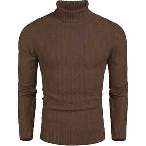Haute qualité homme à manches longues Polyester pull décontracté col rond hiver chaud hommes tricots Polyester pull - Product Image 1