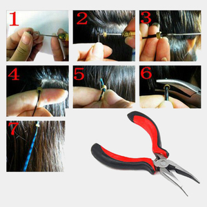 Juego de herramientas para rebordear extensiones de pelo de acero inoxidable, juego de Alicates con logotipo personalizado, precios al por mayor de alta calidad - Product Image 6