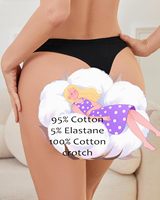 Tanga de Algodón y Spandex para Mujer, Diseño Sólido, Sexy, Suave, Elástica, Transpirable, Ecológica, Sin Costuras, de Talle Bajo