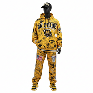 Chándal Informal con Capucha de Último Diseño, Corte Regular, Unisex, Nuevo, de Alta Calidad, 2 Piezas, Bordado, Transpirable - Product Image 1